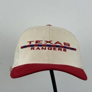 American Needle Cream and Red Texas Rangers Hat